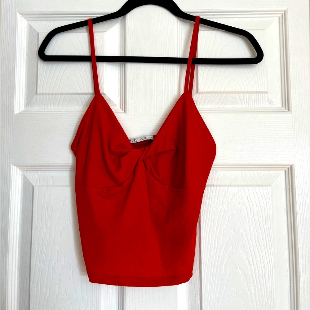 Zara twist front top. Size small. Color - red